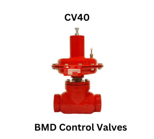 CV40 BMD Control Valve in red, prominently displaying the brand name, designed for efficient fluid management